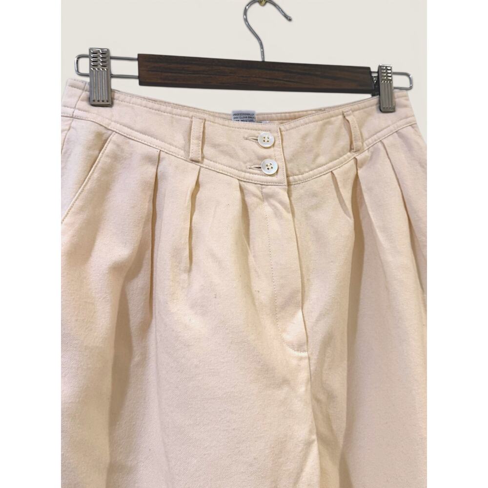 LIZ CLAIBORNE COLLECTION Vintage 100% Wool Cream Tapered Trouser Size 6 EUC - Picture 3 of 6